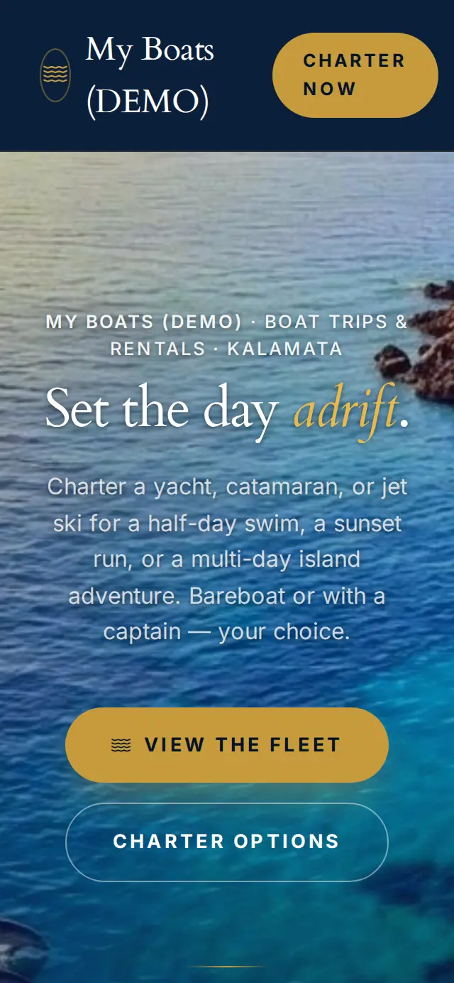 Boats & yachts: the website on a phone